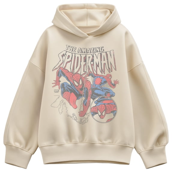 Marvel - Spider-Man Web Collage - Women's Oversized Fleece Hoodie Sweatshirt