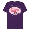 thumbnail image 1 of Marvel Spider-Man Web Heart Love Romantic Be My Valentine - Short Sleeve Blended T-Shirt for Adults - Customized-Purple, 1 of 5