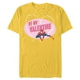 thumbnail image 1 of Marvel Spider-Man Web Heart Love Romantic Be My Valentine - Short Sleeve Blended T-Shirt for Adults - Customized-Yellow, 1 of 5