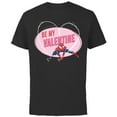 thumbnail image 1 of Marvel Spider-Man Web Heart Love Romantic Be My Valentine - Short Sleeve Cotton T-Shirt for Adults - Customized-Black, 1 of 5