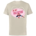 thumbnail image 1 of Marvel Spider-Man Web Heart Love Romantic Be My Valentine - Short Sleeve Cotton T-Shirt for Adults - Customized-Natural, 1 of 5
