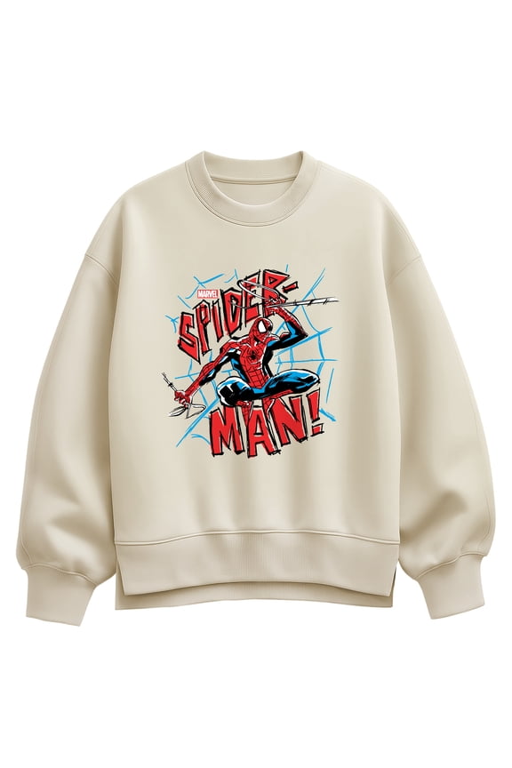 - Spider-Man Webs Oversized Fleece Crew Sweatshirt