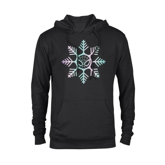 Marvel Spider-Man Winter Holiday Snowflake Logo - Pullover Hoodie for Adults - Customized-Black