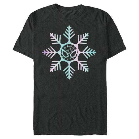 Marvel Spider-Man Winter Holiday Snowflake Logo - Short Sleeve Blended T-Shirt for Adults - Customized-Dark Heather