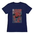 thumbnail image 1 of Marvel Spider-Man Women's Torment In Spider Nest Cover T-Shirt (Iris Navy, S-XXL), 1 of 4