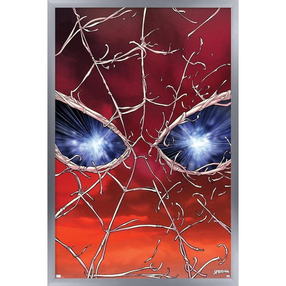Marvel Spider-Man: World Of Webs - Mask Wall Poster, 22.375" x 34" Framed