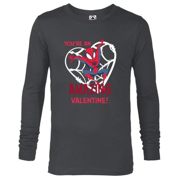 Marvel Spider-Man You’re an Amazing Valentine Romantic - Long Sleeve T-Shirt for Men - Customized-Charcoal Heather