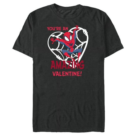 Marvel Spider-Man You’re an Amazing Valentine Romantic - Short Sleeve Blended T-Shirt for Adults - Customized-Dark Heather