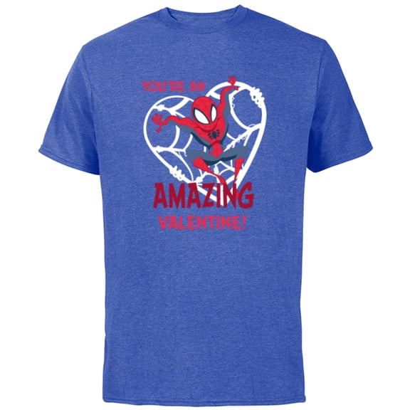 Marvel Spider-Man You’re an Amazing Valentine Romantic - Short Sleeve Cotton T-Shirt for Adults - Customized-Royal Heather