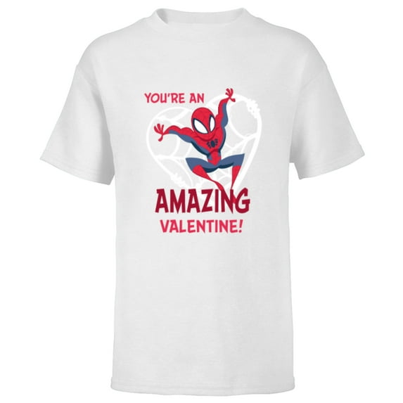 Marvel Spider-Man You’re an Amazing Valentine Romantic - Short Sleeve T-Shirt for Kids - Customized-White