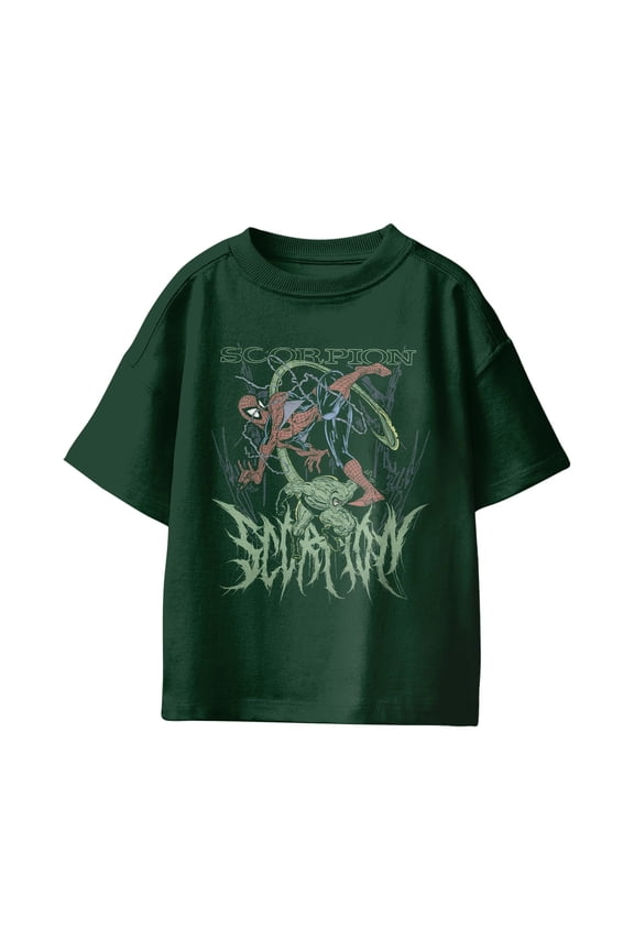 Spider-Man Youth The Scorpion Challenge T-Shirt (Forest Green, XS-XL)
