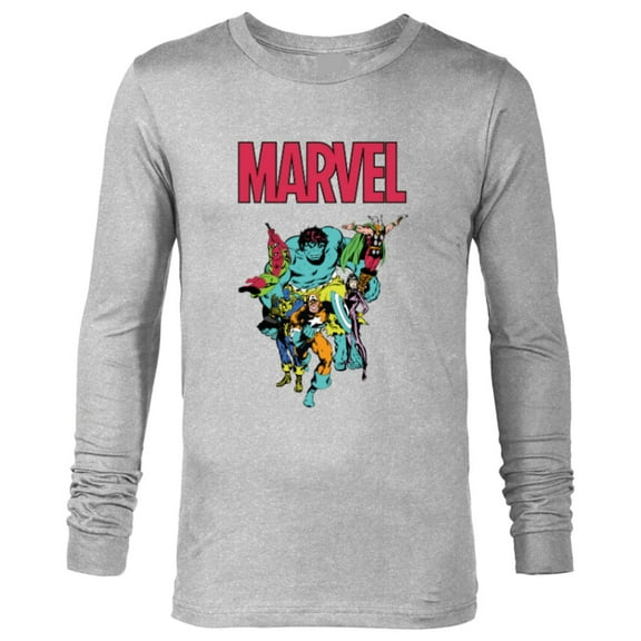Marvel Spider-Man and Avengers Retro Silver Age Super Heroes - Long Sleeve T-Shirt for Men - Customized-Athletic Heather