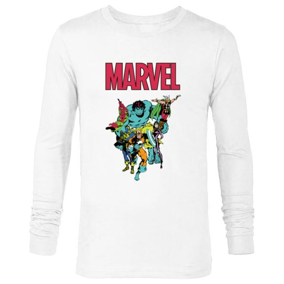 Marvel Spider-Man and Avengers Retro Silver Age Super Heroes - Long Sleeve T-Shirt for Men - Customized-White