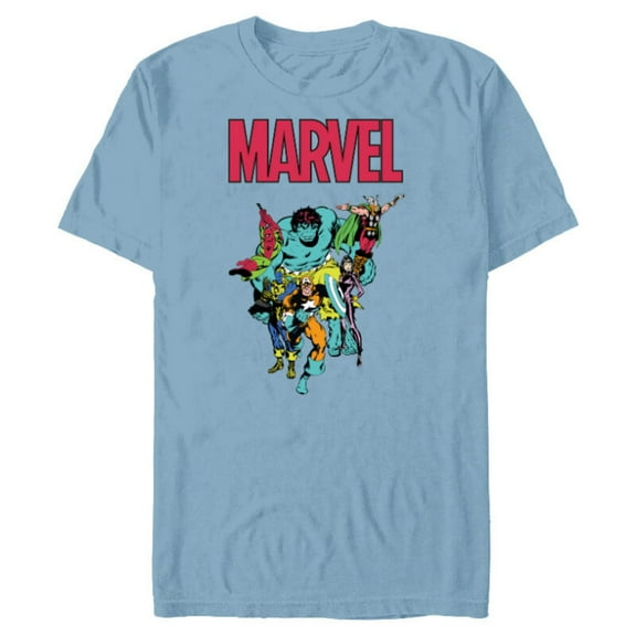 Marvel Spider-Man and Avengers Retro Silver Age Super Heroes - Short Sleeve Blended T-Shirt for Adults - Customized-Ocean Blue