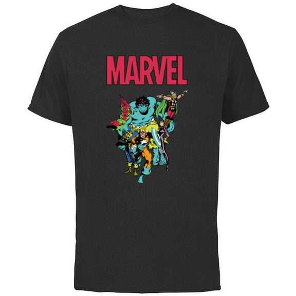 Marvel Spider-Man and Avengers Retro Silver Age Super Heroes - Short Sleeve Cotton T-Shirt for Adults - Customized-Black