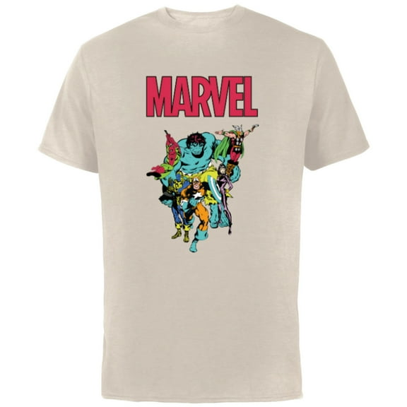 Marvel Spider-Man and Avengers Retro Silver Age Super Heroes - Short Sleeve Cotton T-Shirt for Adults - Customized-Natural
