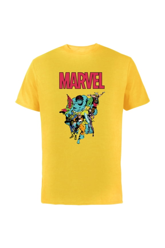 Spider-Man and Avengers Retro Silver Age Super Heroes - Short Sleeve Cotton T-Shirt for Adults - Customized-Yellow