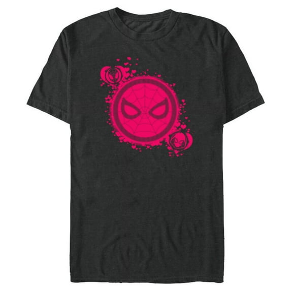 Marvel Spider-Man and Ghost-Spider Hearts Valentine's Day - Short Sleeve Blended T-Shirt for Adults - Customized-Dark Heather