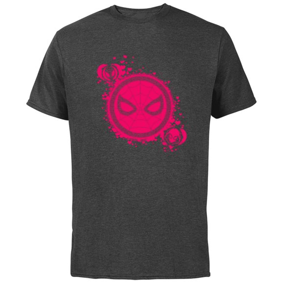 Marvel Spider-Man and Ghost-Spider Hearts Valentine's Day - Short Sleeve Cotton T-Shirt for Adults - Customized-Charcoal