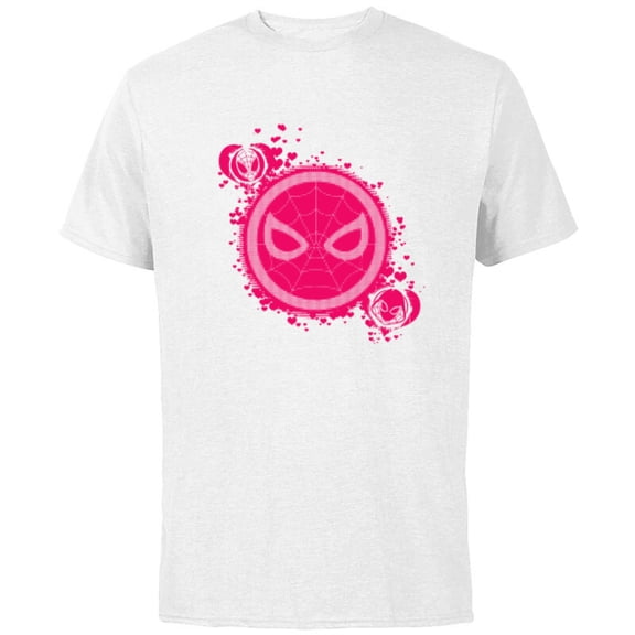 Marvel Spider-Man and Ghost-Spider Hearts Valentine's Day - Short Sleeve Cotton T-Shirt for Adults - Customized-White