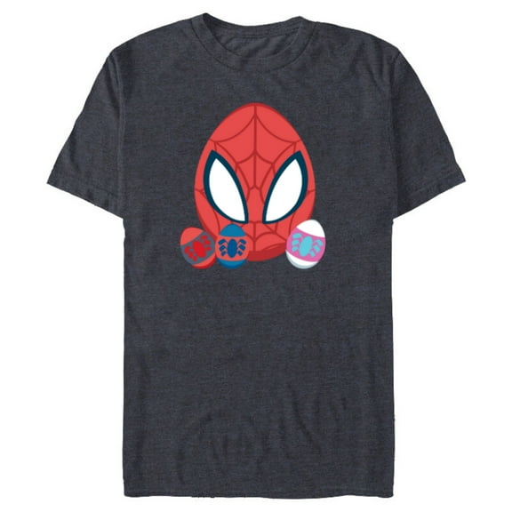 Marvel Spider-Man and Spider-Friends Toony Easter Eggs - Short Sleeve Blended T-Shirt for Adults - Customized-Denim Snow Heather