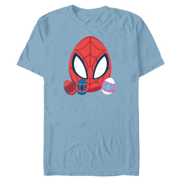 Marvel Spider-Man and Spider-Friends Toony Easter Eggs - Short Sleeve Blended T-Shirt for Adults - Customized-Ocean Blue