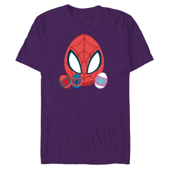 Marvel Spider-Man and Spider-Friends Toony Easter Eggs - Short Sleeve Blended T-Shirt for Adults - Customized-Purple