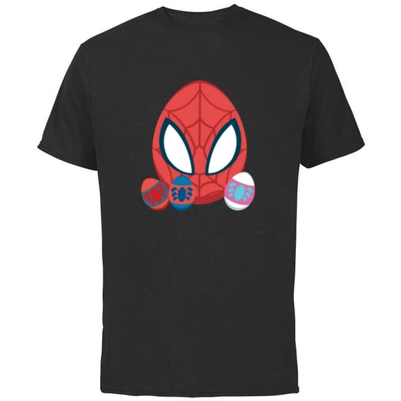 Marvel Spider-Man and Spider-Friends Toony Easter Eggs - Short Sleeve Cotton T-Shirt for Adults - Customized-Black