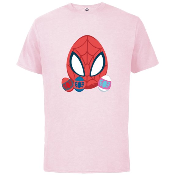 Marvel Spider-Man and Spider-Friends Toony Easter Eggs - Short Sleeve Cotton T-Shirt for Adults - Customized-Soft Pink