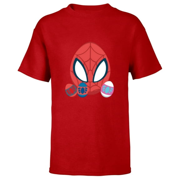 Marvel Spider-Man and Spider-Friends Toony Easter Eggs - Short Sleeve T-Shirt for Kids - Customized-Red
