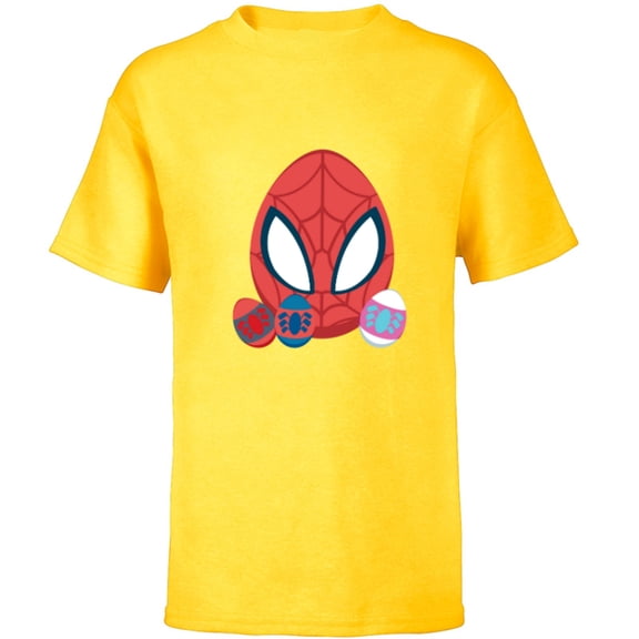 Marvel Spider-Man and Spider-Friends Toony Easter Eggs - Short Sleeve T-Shirt for Kids - Customized-Yellow