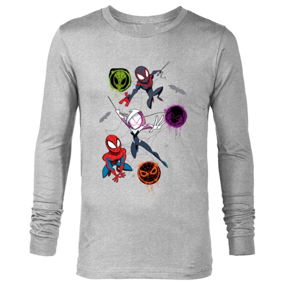 Marvel Spider-Man and Spider-Verse Pals Halloween Adventure - Long Sleeve T-Shirt for Men - Customized-Athletic Heather