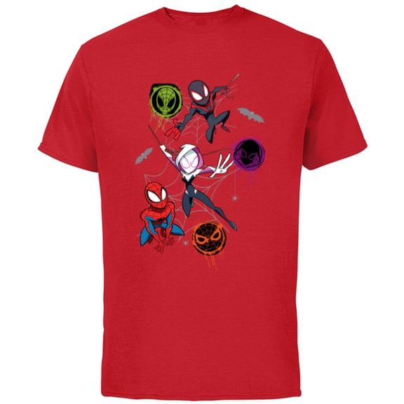 Marvel Spider-Man and Spider-Verse Pals Halloween Adventure - Short Sleeve Cotton T-Shirt for Adults - Customized-Red