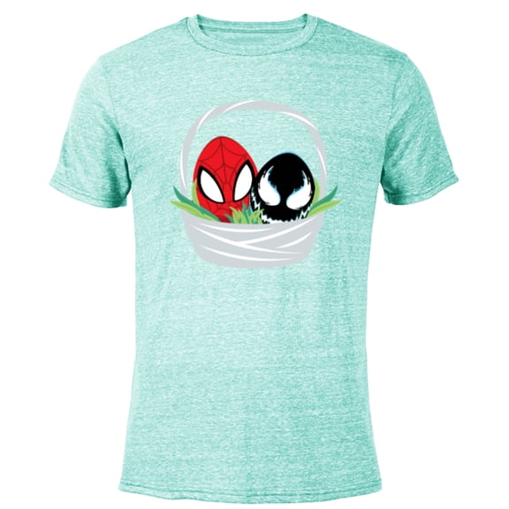 Marvel Spider-Man and Venom Easter Basket - Short Sleeve Blended T-Shirt for Adults - Customized-Ocean Blue