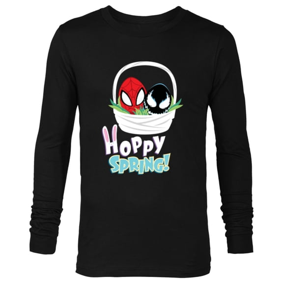 Marvel Spider-Man and Venom Eggs Hoppy Spring Easter Basket - Long Sleeve T-Shirt for Men - Customized-Black