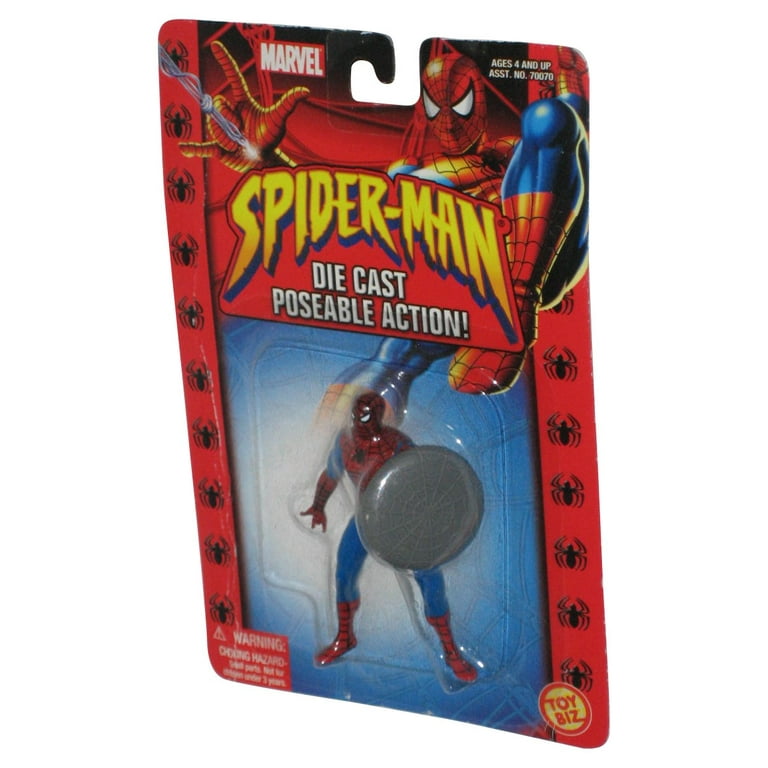 Marvel Spider-Man w/ Web Shield (2002) Die-Cast Poseable Toy Biz Mini Figure  - Walmart.com