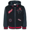 thumbnail image 1 of Marvel Spider-Verse Big Boys' Varsity Hooded Bomber Jacket Black Miles Morales, 1 of 6