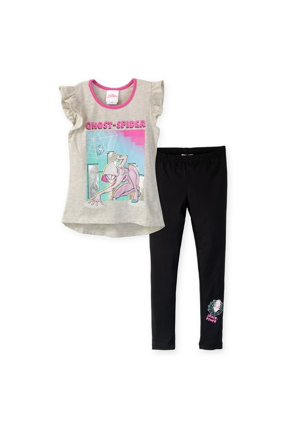 Spider-Verse Ghost-Spider Toddler Girls T-Shirt Legging White / Black 3T