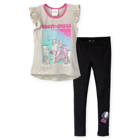 Marvel Spider-Verse Ghost-Spider Toddler Girls T-Shirt Legging White / Black 3T