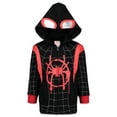 thumbnail image 1 of Marvel Spider-Verse Miles Morales Big Boys Fleece Zip Up Hoodie Toddler to Big Kid, 1 of 5