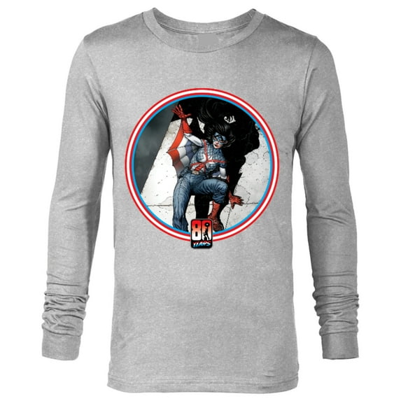 Marvel Spider-Woman Captain America 80th Anniversary Covers Standard - Long Sleeve T-Shirt for Men – Customized-Athletic Heather