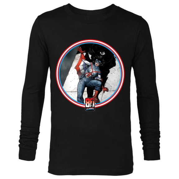 Marvel Spider-Woman Captain America 80th Anniversary Covers Standard - Long Sleeve T-Shirt for Men – Customized-Black