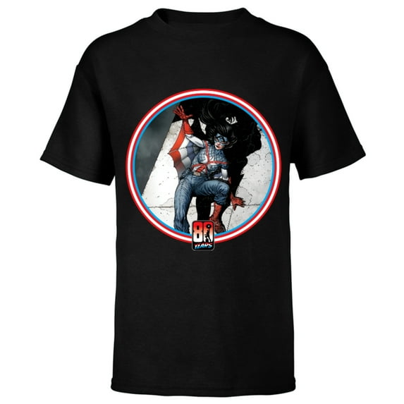 Marvel Spider-Woman Captain America 80th Anniversary Covers Standard - Short Sleeve T-Shirt for Kids – Customized-Black