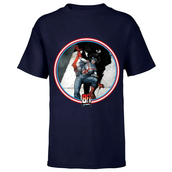 Marvel Spider-Woman Captain America 80th Anniversary Covers Standard - Short Sleeve T-Shirt for Kids – Customized-Navy