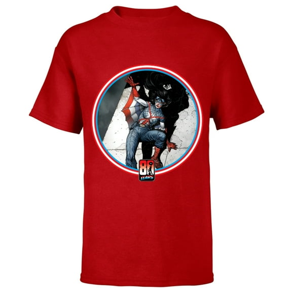 Marvel Spider-Woman Captain America 80th Anniversary Covers Standard - Short Sleeve T-Shirt for Kids – Customized-Red