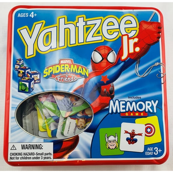 Marvel Spider-man and Friends Yahtzee & Memory Game Tin - 2007 - Hasbro - Very Good Condition