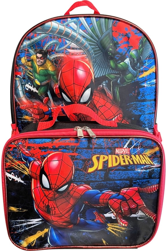 Marvel Spiderman 16" Backpack With Detachable Lunch Box