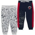 thumbnail image 1 of Marvel Spiderman 2 Pack Jogger Pants Set for Boys, Drawstring Waist Sweatpants, Size 6 Navy, 1 of 5