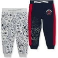 thumbnail image 1 of Marvel Spiderman 2 Pack Jogger Pants Set for Boys, Drawstring Waist Sweatpants, Size 7 Navy, 1 of 5