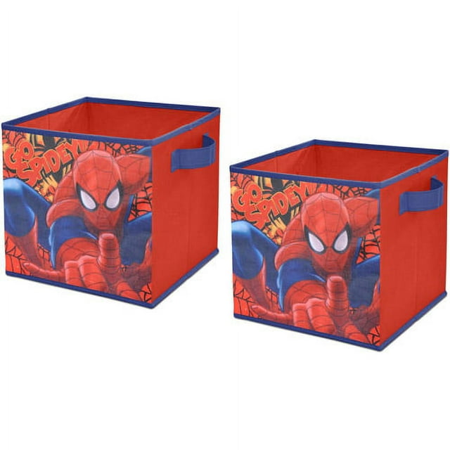 Marvel Spiderman 2-Piece Collapsible Storage Bins, Red
